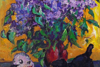 Собаки, охраняющие сирень. 2013. Холст, масло. 100х80